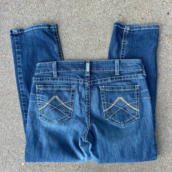 Ariat Slim Fit Mid Rise Icon Stackable Straight Leg Stretch Jeans 32S 10017216 - Picture 1 of 7